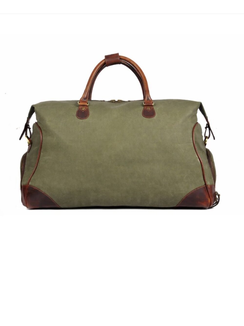 Olive Field Duffel Bag by luxury travel brand FH Wadsworth